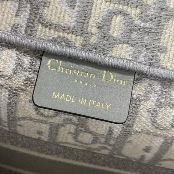 DIOR/ChristianDior Book Tote Bag Medium - White Gray Light gray Jacquard - Picture 15 of 16